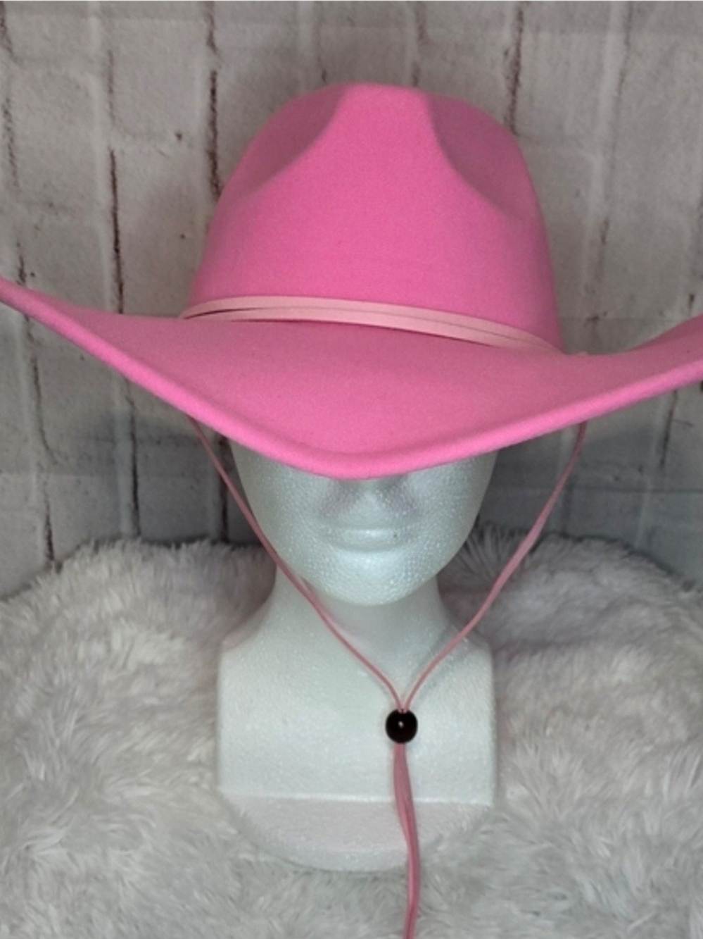Hot Pink Western Cowboy Hat | Size 57 | Adjustable Chin Strap - Picture 2 of 7